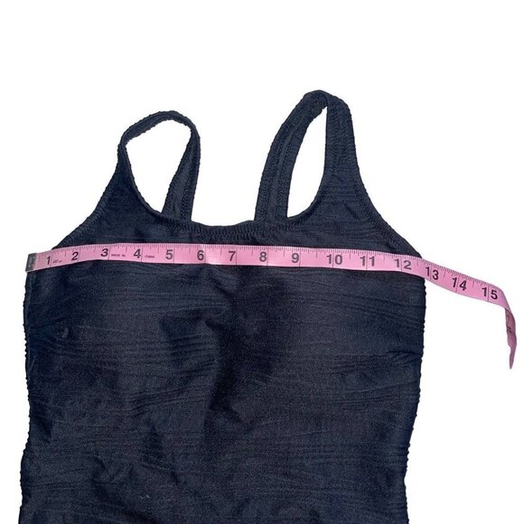 Gottex Vintage Womens One Piece Swimsuit Size 10 Black Textured Low Back Classic - Picture 9 of 13